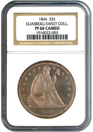 1844 S$1 NGC Proof 66 Cameo