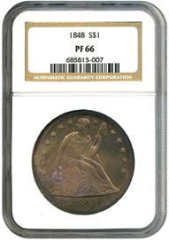 1848 S$1 NGC Proof 66
