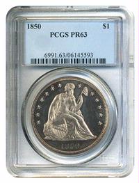 1850 $1 PCGS Proof 63