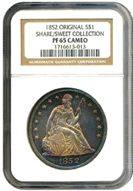 1852 S$1 NGC Proof 65 Cameo