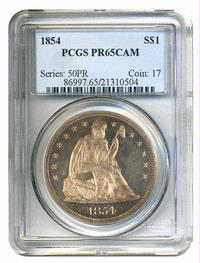 1854 $1 PCGS Proof 65 Cameo